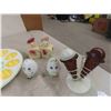 Image 2 : Character Salt + Pepper Shakers, Deviled Egg Server - Vintage