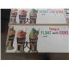 Image 8 : (5) 1960s Coca-Cola Paper Soda Shop Signs 9" x 20" 