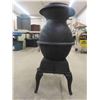 Image 3 : Cast Potbelly Wood Stove 16" x 34" - Base= 15" x 15" 