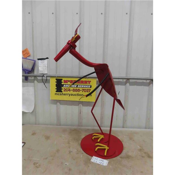 Welders Yard Ornament Big  Red Bird 14  x 22  x 34  