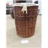 Image 1 : Wicker Wash Basket with Lining - needs a wash 18" x22" 