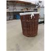 Image 2 : Wicker Wash Basket with Lining - needs a wash 18" x22" 