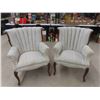 Image 1 : 2 Matching Curve Back Chairs with Wooden Accents + Legs