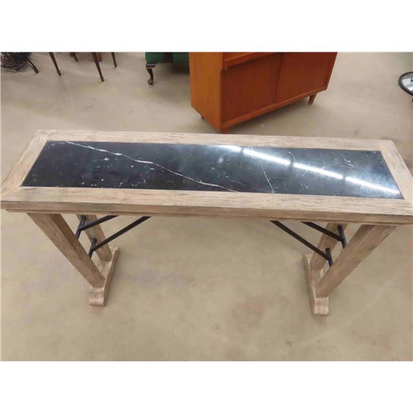 Rustic / Farmhouse Sofa Table with Marble? Styled Insert 14" x 34.25" x 30" 