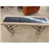 Image 1 : Rustic / Farmhouse Sofa Table with Marble? Styled Insert 14" x 34.25" x 30" 