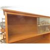 Image 11 : 2pc Krug Brothers Teak Credenza + Hutch with Sliding Glass Doors 18" x 48" x 60.25" 