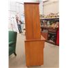 Image 2 : 2pc Krug Brothers Teak Credenza + Hutch with Sliding Glass Doors 18" x 48" x 60.25" 