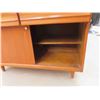 Image 7 : 2pc Krug Brothers Teak Credenza + Hutch with Sliding Glass Doors 18" x 48" x 60.25" 