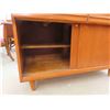 Image 8 : 2pc Krug Brothers Teak Credenza + Hutch with Sliding Glass Doors 18" x 48" x 60.25" 