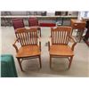 Image 1 : 2 Oak Office Arm Chairs