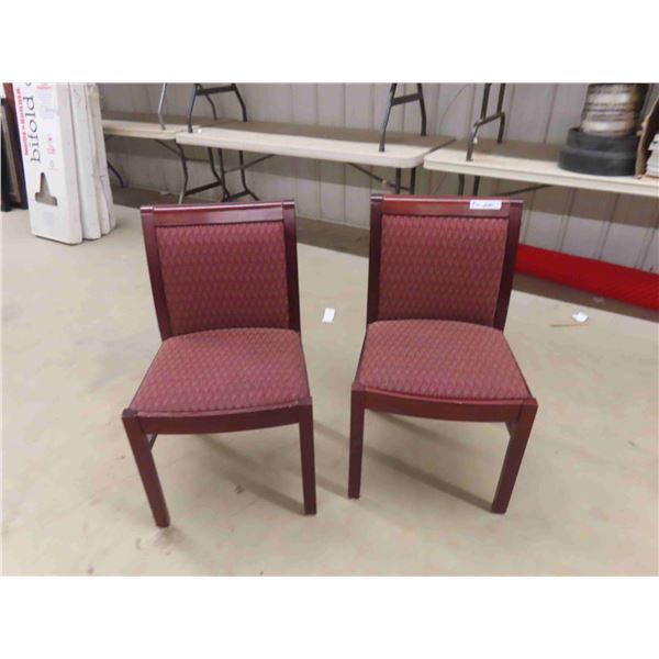2 Upholstered Cherry Framed Chairs