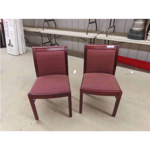 2 Upholstered Cherry Framed Chairs