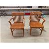 Image 1 : 2 Oak Office Arm Chairs