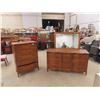 Image 1 : 2 Dressers Both Serpentine Front ; 19" x 33" x 47" &  19" x 33" x 59" plus mirror 31" x 45" 