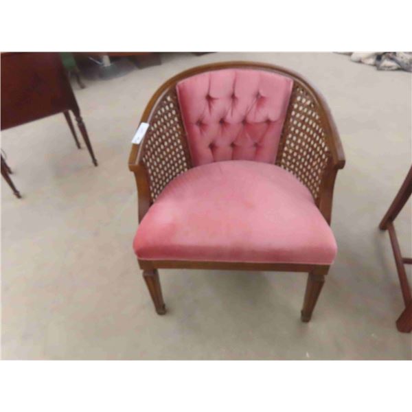 Upholstered Cane Chair