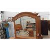 Image 2 : 3 pc Oak Bedroom Suite ; Dresser 18" x 35" x 66" plus Mirror 40" x 40" , Night Table