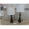 Image 1 : 2 Table Lamps with Shade - Tallest 25" 