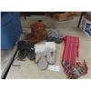 Image 1 : Rubber Soled Mukluks Sz 8, Ankle Height Moccasin Sz 8, Sz 6 Slipper, Mitts + Sash