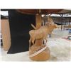 Image 2 : Wood Carved Moose Lamp with Matching Shade 16" x 28.5" 