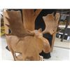 Image 3 : Wood Carved Moose Lamp with Matching Shade 16" x 28.5" 