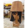 Image 5 : Wood Carved Moose Lamp with Matching Shade 16" x 28.5" 