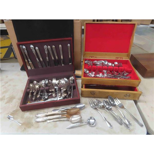 2 Cases of Silverware - Various Patterns/ Styles