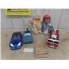 Image 1 : 3 Sand Box/ Beach Toys + 2 Plus Toys ; Paddington Bear, Teddy Bear & Stamp Up