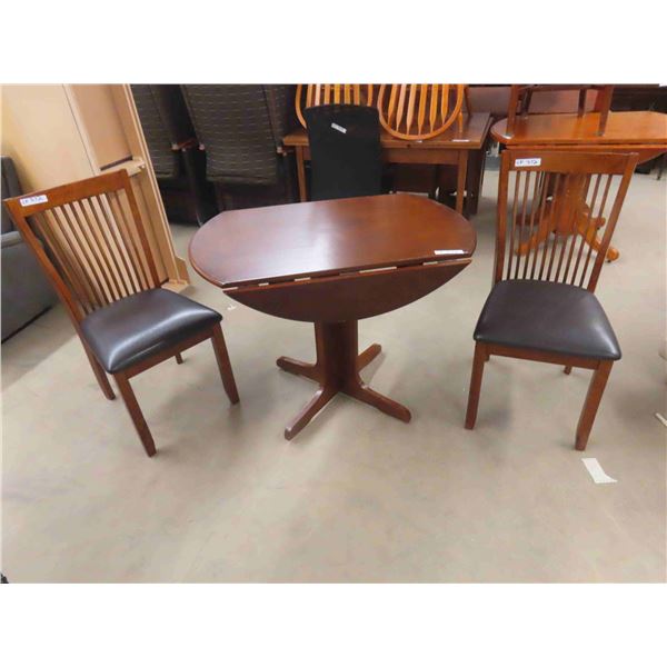 Drop Leaf Table - Extended = 30" x 39" & 2 Chairs