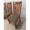 Image 2 : (4) 1/4 Cut Oak Dining Room Chairs - Vintage