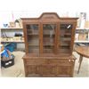 Image 2 : 6pc Dining Room Suite ; China Cabinet, Table plus leaf & 4 Chairs