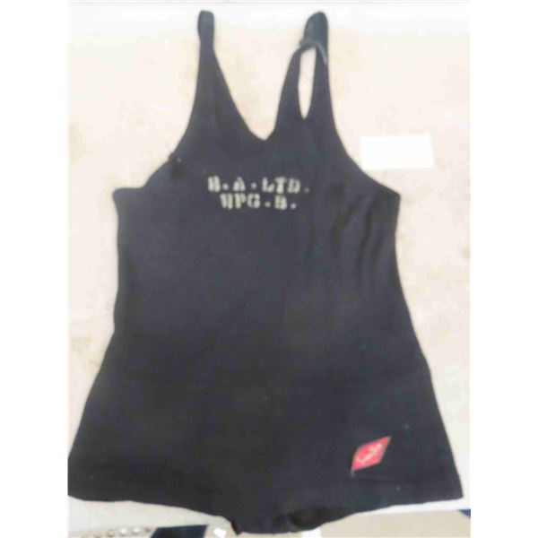 Vintage (Early 1900s) Winnipeg Beach Rental Black Bathing Suit  - Womens Rental Cost 25 Cents Per Ho