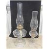 Image 2 : 4 Glass Kerosene Lamps - Tallest 20" 