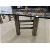Image 4 : 3 pc Glass Top Table Set ; Coffee Table 16" x 26" x 52" & (2) End Tables 14" x 23" x 28" 