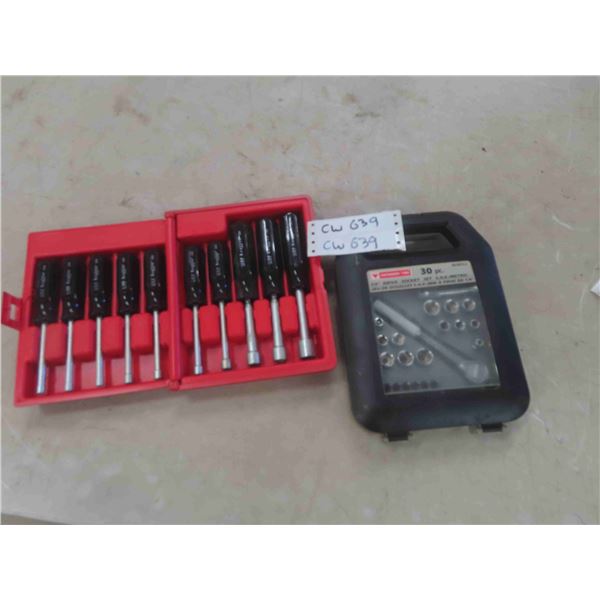 Xcelite 10pc Metric Nut Driver Set + Canadian Tire 30pc 1/4" Drive Socket Set - 