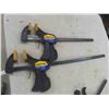 Image 2 : 2 Quick Clamps ; 12" + 18" & 3 Ratchet Bar Clamps : (2) 12" , 8" 