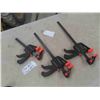 Image 5 : 2 Quick Clamps ; 12" + 18" & 3 Ratchet Bar Clamps : (2) 12" , 8" 