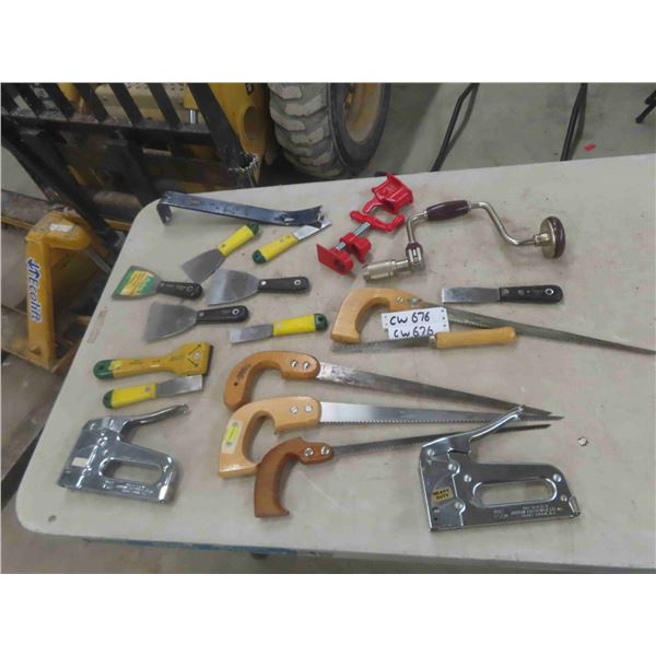 Key Saw, Scraper, Stapler, Drill , Pipe Clamp