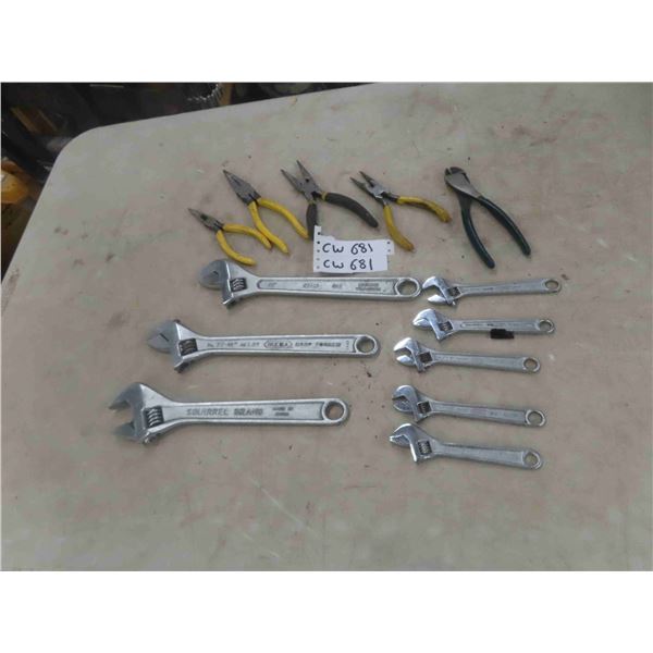 8 Crescent Wrenches + 5 Cutters