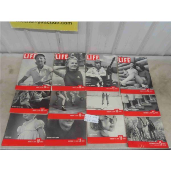 12 Life Magazines 1940s + 1939