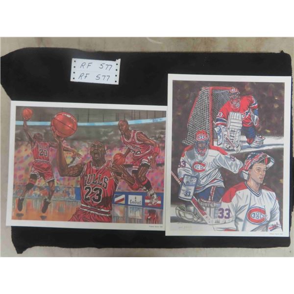 Numbered Prints 11  x 14  : Patrick Roy # 365 of 5000 & Michael Jordan # 319 of