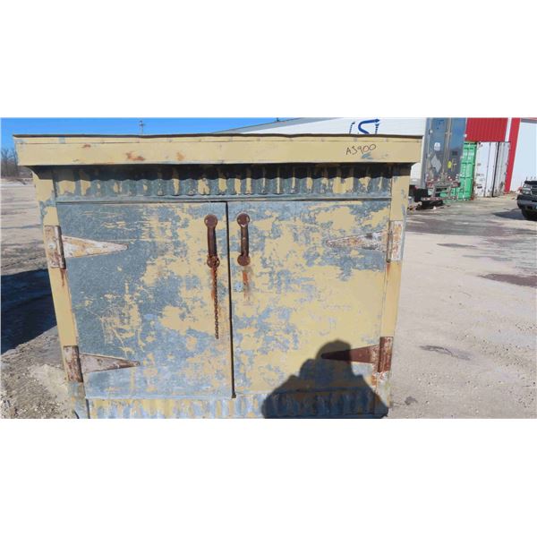 Well Built Metal + Wood Garbage Shed 43" x 61" x 65"  - keep the critters away! 