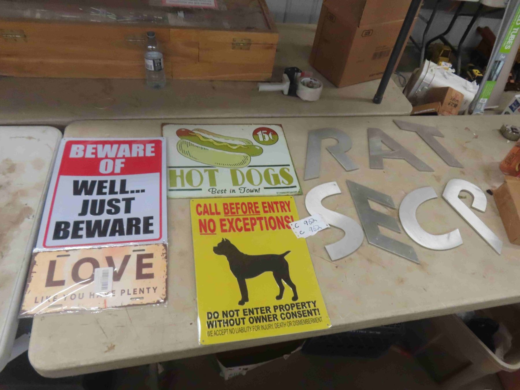 Lesser Metal Signs 4 Modern Metal Signs, (7) 12