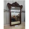 Image 1 : Decorative Oak Framed Bevelled Mirror 17" x 32.5" 