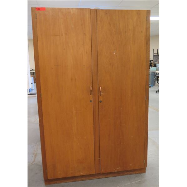 Wooden 2-Door Storage Cabinet w/ Inside Shelving 46 x20 x72 H