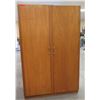 Image 1 : Wooden 2-Door Storage Cabinet w/ Inside Shelving 46"x20"x72"H