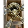 Image 2 : VINTAGE BRASS FAN LIGHT FIXTURE