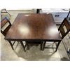 Image 1 : SQUARE PUB HEIGHT DINING TABLE WITH 2 STOOLS