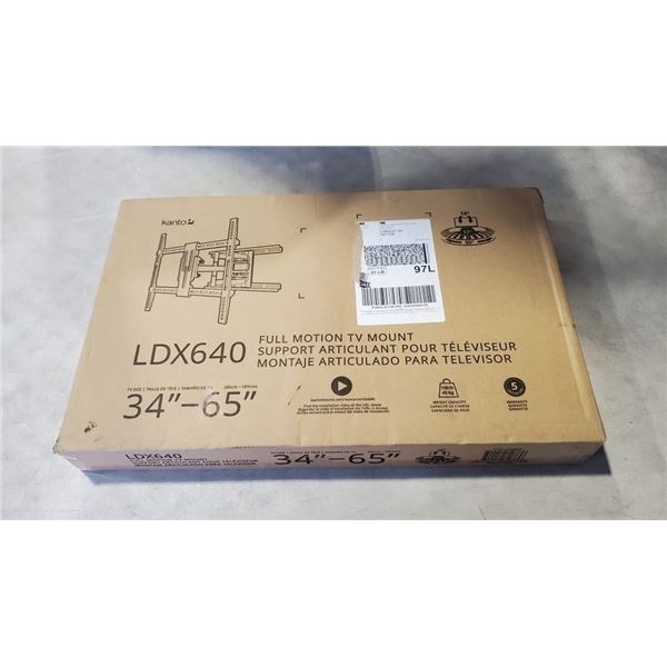 AS NEW KANTO LDX640 FULL MOTION 34"-65" TV WALL MOUNT - RETAIL $139