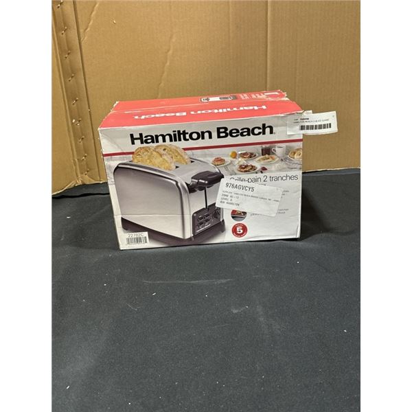 HAMILTON BEACH 2-SLICE CLASSIC TOASTER - TESTED WORKING, RETAIL $59