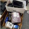 Image 4 : LARGE BOX OF ASSORTED ELECTRONICS - VINTAGE CAMERAS, CELL PHONES, PROJECTOR, ETC